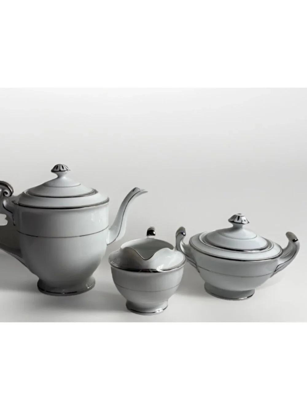 New Rose Hand Painted Teapot, Sugar Bowl And Creamer